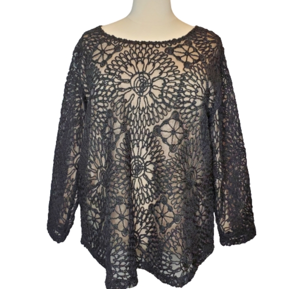 Soft Surroundings Tops - Soft Surroundings 3X Black Crochet Top